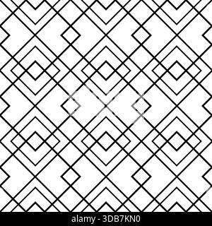 Geometrisches nahtloses Muster. Sich wiederholendes Rautenmuster. Abstrakter Geometriehintergrund. Wiederholtes Art-Deco-Gitter. Diamanten patern für Designdrucke Stock Vektor