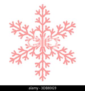 Pinkes Schneeflocken-Skizzensymbol Für Buntstifte Stock Vektor