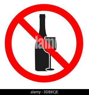 Vektor-Illustration Zeichen verbotener Alkohol auf weißem Hintergrund Stock Vektor