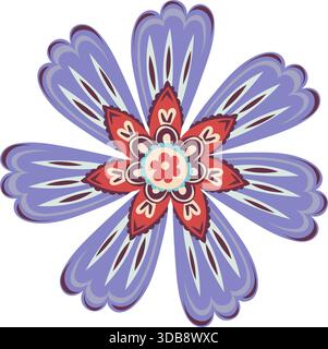 Symmetrischer Folk Star Bloom Vektor Stock Vektor