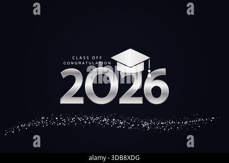 Herzlichen Glückwunsch an die Klasse 2026 Stock Vektor
