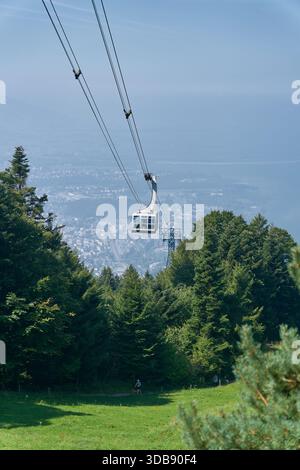 Gondelbahn der Pfanderbahn, Pfänderbahn auf dem Pfander bei Bregenz am Bodensee Stockfoto