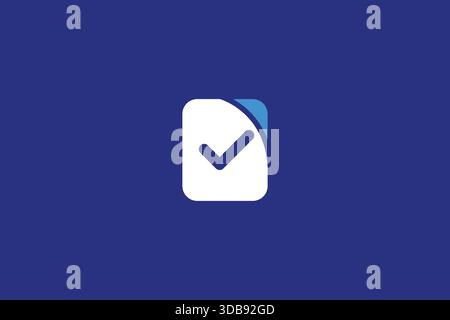 Minimales trendiges Karomuster-Logo auf blauem Hintergrund Stock Vektor