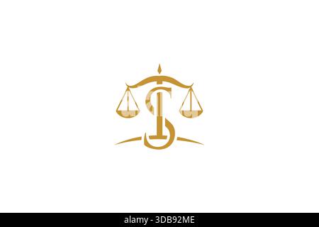 Minimaler trendiger Buchstabe S Anwaltskanzlei Logo-Design auf weißem Hintergrund Stock Vektor