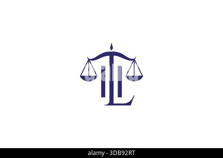 Minimaler trendiger Buchstabe L Anwaltskanzlei Logo-Design auf weißem Hintergrund Stock Vektor