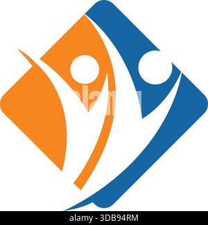 Community People Logo abstraktes Vektordesign für menschliche Gruppen und Einheitssymbole Stock Vektor