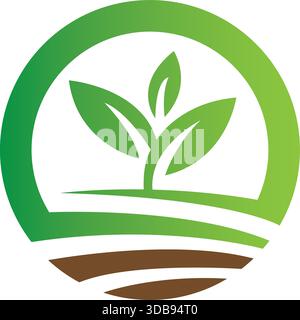 Eco Agriculture Farming Green Leaf Logo Vektor Vorlage Stock Vektor