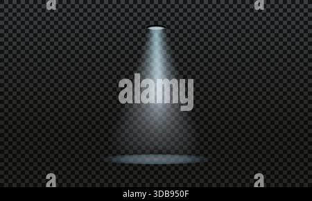 Spotlight Strahl Auf Dunklem Hintergrund. Stock Vektor