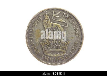 King George der fünfte 1932 Schilling - englischer Crest - rückwärts Stockfoto