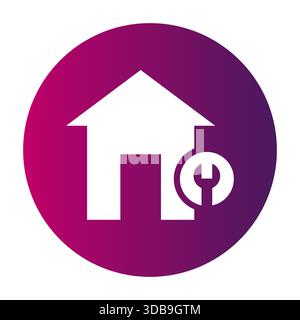 Symbol für Reparatur zu Hause. Symbol für Hausservice. Vektor für Eigenschaftsverwaltung. Emblem für Gebäudeeinstellungen. Stock Vektor