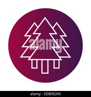 Symbol für die Waldlandschaft. Symbol Natur Umgebung. Vektorbäume Emblem. Hintergrund mit rundem Verlauf. Stock Vektor