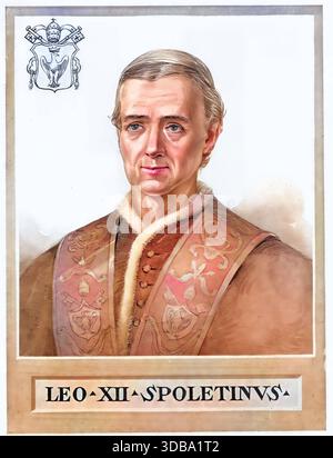 Leo XII. Geboren als Annibale Francesco Clemente Melchiorre Girolamo Nicola della Genga, geb. 22. August 1760 auf der Burg von Genga bei Fabriano in d Stockfoto