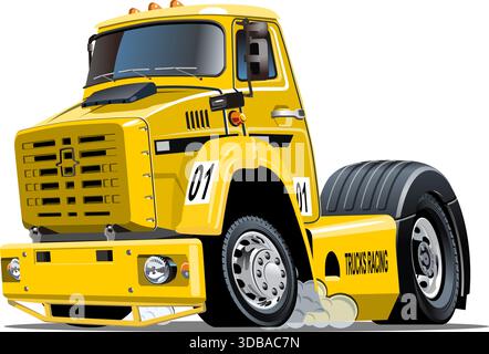 Zeichentrick-Rennwagen. Verfügbares EPS-10-Vektorformat, getrennt durch Gruppen und Ebenen, mit Transparenzeffekten für das Neumalen mit nur einem Klick Stock Vektor