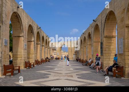Obere Barrakka Gardens Terrasse in Valletta, Malta. Stockfoto