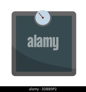 Waage im Badezimmer. Gewicht Gesundheit Maßnahme. Vektor zur Fitnesskontrolle. Körpermasse-Ausrüstung. Stock Vektor