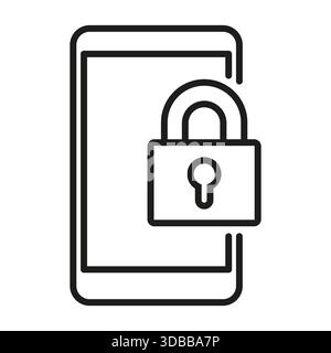 Symbol für mobile Sicherheit. Symbol für gesperrtes Telefon. Smartphone-Sicherheitsvektorschild. Schutz digitaler Daten. Stock Vektor