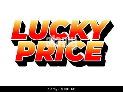 Textgrafik mit den Worten Lucky Price in fetter, farbenfroher Schrift mit Verlaufseffekt Stock Vektor