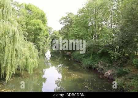 La rivière l'Eure, Ville de Chartres, Département de l'Eure et Loir, Frankreich Stockfoto