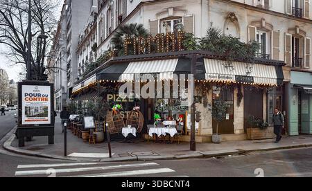 Paris, Frankreich, 25. März 2025, Blick auf Firmine, ein italienisches Restaurant im 15. Bezirk der Hauptstadt Stockfoto