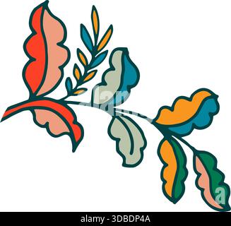 Gekrümmte volkstümliche Blattvektorillustration Stock Vektor
