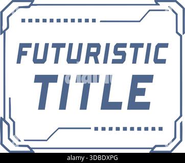 High-Tech-Rahmen im Panel-Stil mit gepunkteten Akzenten und auffallendem futuristischem Titelschriftzug. Stock Vektor