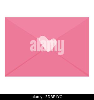 Umschlag Liebesbriefe mit Herzen, süße rosa romantische Post mit Stempel, Flugpost, Postkarte. Dekorationselemente für Hochzeit und Valentinstag. Vektorabbildung Stock Vektor