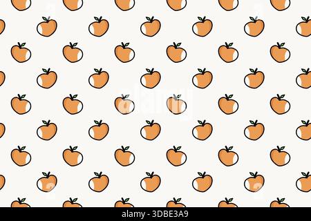 Pfirsichnahtloses Cartoonmuster Stock Vektor