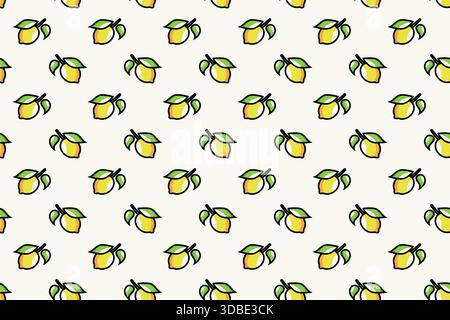 Lemon Seamless Cartoon Muster Stock Vektor
