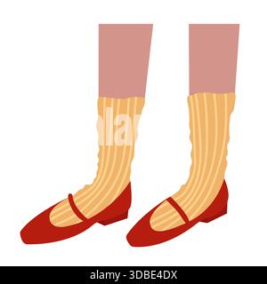 Beine mit Ballettflaches Vektor-Illustration Stock Vektor