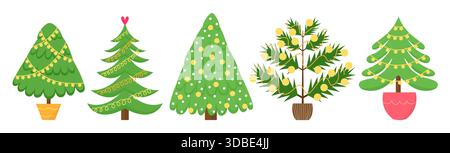 Weihnachtsbäume gedeckt Stock Vektor