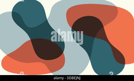 Organische abstrakte Formen in einer ausgewogenen Komposition mit duotonen Farben, minimaler flacher Vektor-Look Stock Vektor