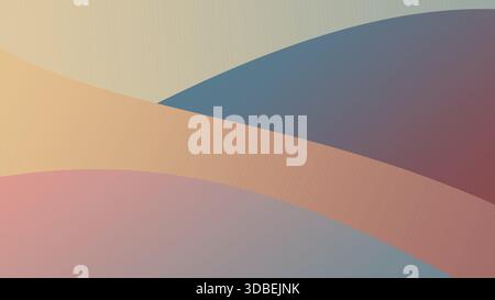 Weicher minimaler abstrakter Hintergrund mit großen gekrümmten Vektorflächen, gedämpften Farbverläufen und einer glatten, sauberen Ästhetik. Stock Vektor