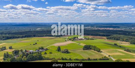 Luftaufnahme der Region um Haimendorf, einem Bezirk von Roethenbach an der Pegnitz in Mittelfranken Stockfoto