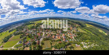 Luftaufnahme der Region um Haimendorf, einem Bezirk von Roethenbach an der Pegnitz in Mittelfranken Stockfoto