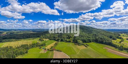 Luftaufnahme der Region um Haimendorf, einem Bezirk von Roethenbach an der Pegnitz in Mittelfranken Stockfoto