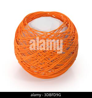 Leuchtende orangefarbene Kugel mit weißem Kern Stockfoto