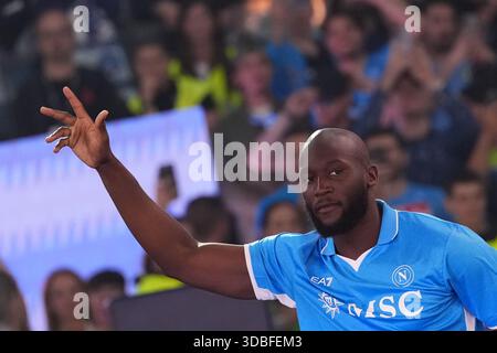 Romelu Lukaku aus Neapel während des EniLive-Fußballspiels der Serie A zwischen Napoli und Cagliari im Stadion Neapel Diego Armando Maradona, Italien - Freitag, 23. Mai 2025 - Sport Soccer ( Foto: Alfredo Falcone/LaPresse ) Stockfoto