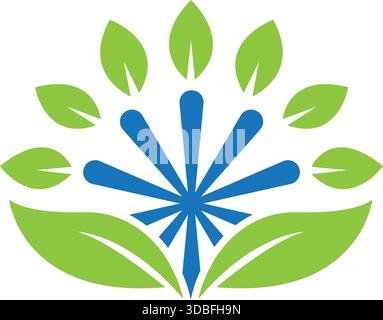 Bio Wellness Blumen Design Naturblatt Logo Vektor Symbol Stock Vektor