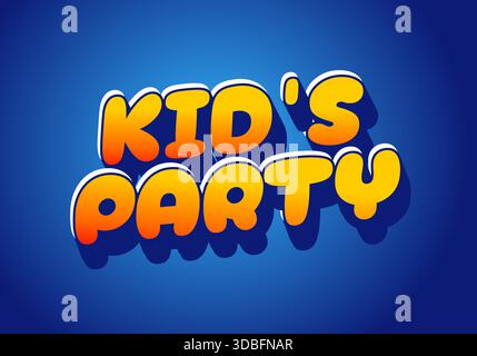 Farbenfrohes Textdesign für Kinder mit verspielter Typografie auf blauem Hintergrund Stock Vektor