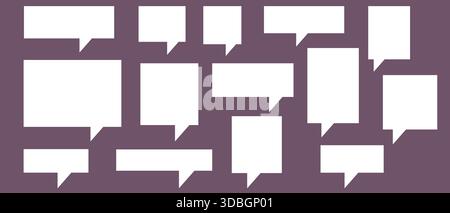 Satz von Sprechblasen mit kurzen Phrasen. Illustration des Zeichentrickvektors. Isoliert auf transparentem Hintergrund. Handzeichnungsstil, Dialogwolken Stock Vektor