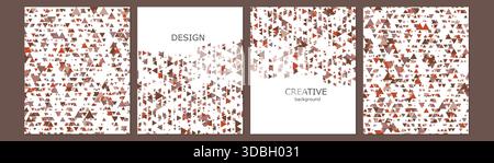 Satz von Vektor-Cover Notebook-Design. Abstract rainbow minimal Triangles Halbton Template Design für Notizbuch Papier, Copybook Broschüren, Buch Stock Vektor