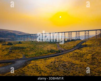 Panoramablick auf die Joso High Bridge aus der Vogelperspektive Stockfoto