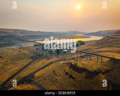 Panoramablick auf die Joso High Bridge aus der Vogelperspektive Stockfoto