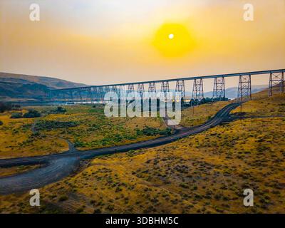 Panoramablick auf die Joso High Bridge aus der Vogelperspektive Stockfoto