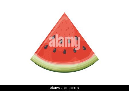 Wassermelone Slice Frische Frucht Flache Illustration Stock Vektor