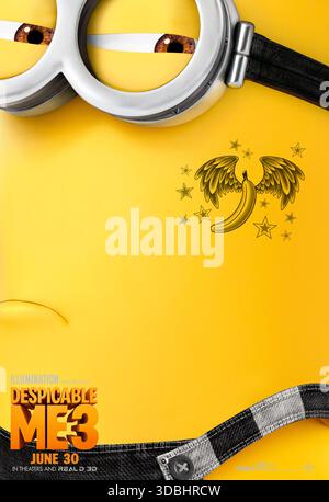 Despicable Me 3 (2017) unter der Regie von Kyle Balda, Pierre Coffin und Eric Guillon mit Steve Carell, Kristen Wiig und Trey Parker. GRU wird von der Anti-Bösewicht-Liga gefeuert, trifft seinen lange verlorenen Zwillingsbruder und nimmt sich einem ehemaligen Kinderstern zum Superschurken an. NUR ZUR REDAKTIONELLEN VERWENDUNG des US-Advance-Posters. Quelle: BFA / Universal Pictures Stockfoto