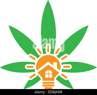 Green Leaf Lightbulb Logo Design Eco Energy Home Idee Symbol Vektorvorlage Stock Vektor