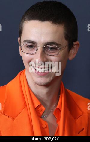 New York, New York, USA. Dezember 2025. Timothee Chalamet besucht die Premiere von „Marty Supreme“ am Regal Times Square in New York. Quelle: Greg Allen/Alamy Live News. Stockfoto