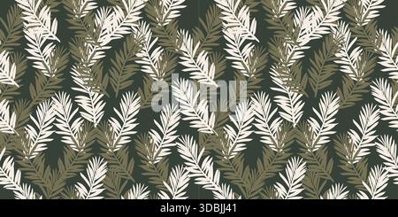 Hand gezeichnetes nahtloses Vektormuster mit Tannenzweigen Stock Vektor