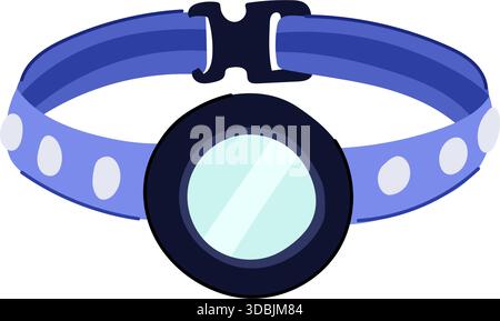 Hundehalsband mit PET-Tracking-Gerät-Illustration Stock Vektor